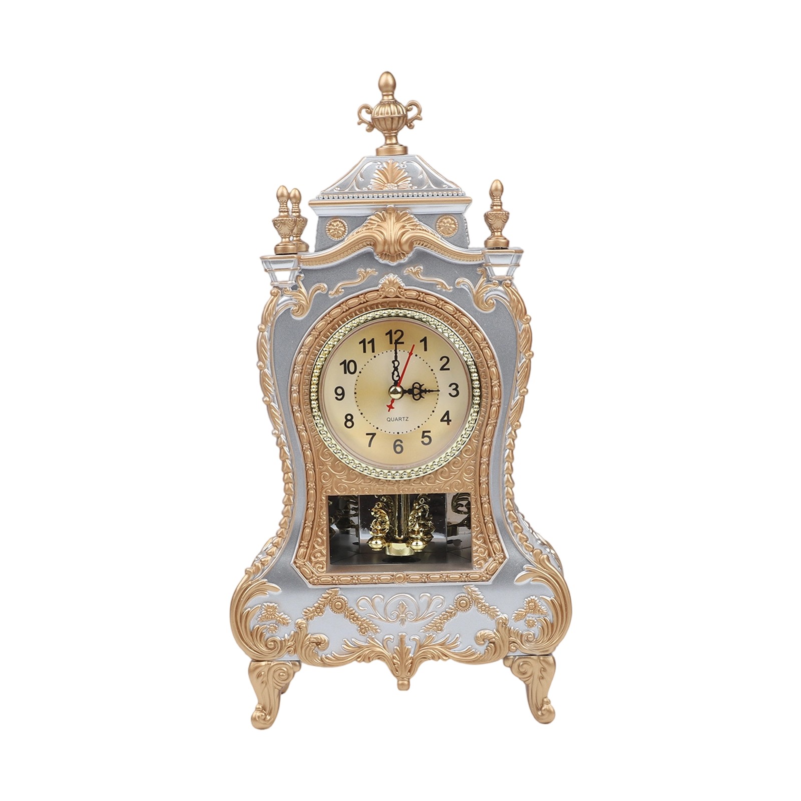 Antique Style Table Clock Silent Sweep Second Decorative Clock for Quiet Spaces