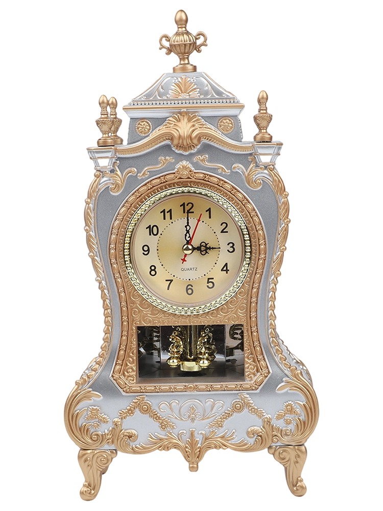 Antique Style Table Clock Silent Sweep Second Decorative Clock for Quiet Spaces