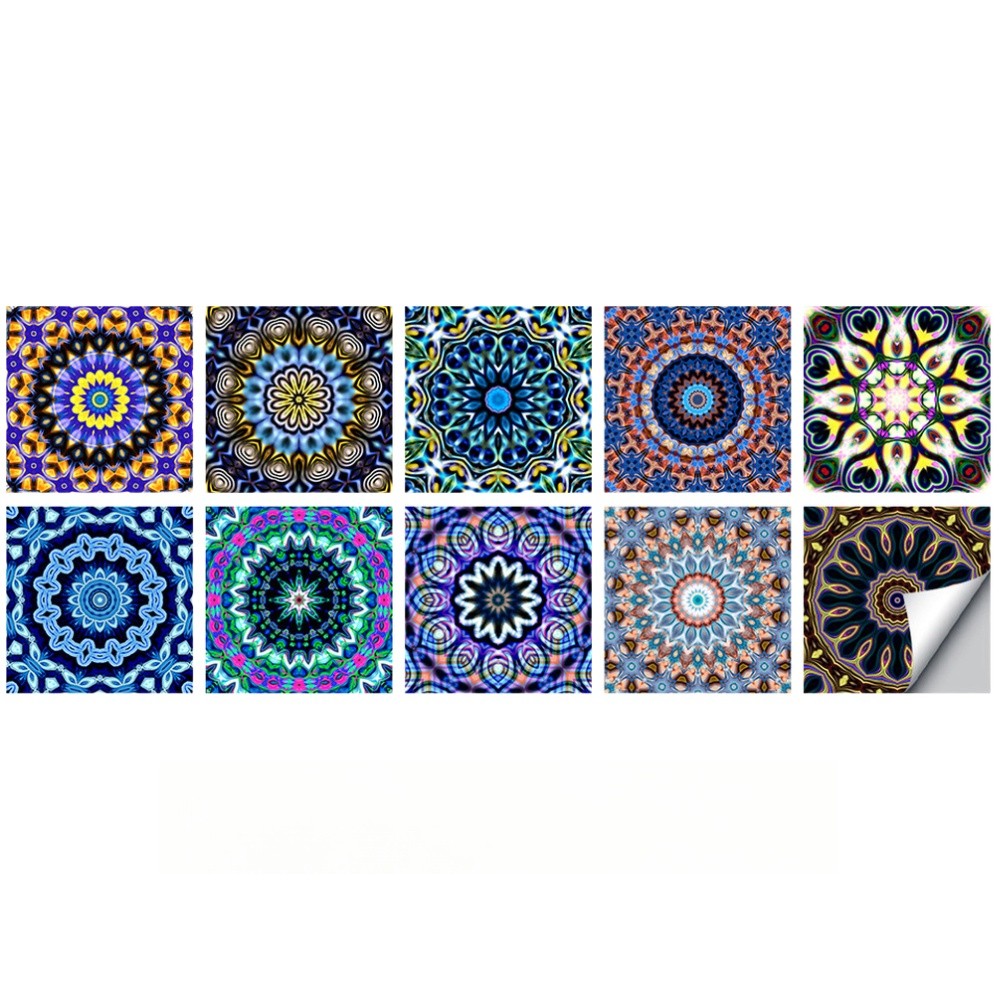 Mandala Pattern PVC Wall Sticker Waterproof Repositionable For Home Renovation