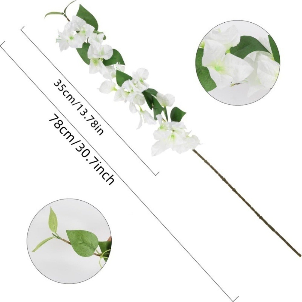 Fake Bougainvillea Silk Branches Lifelike Artificial Flowers for Party 78cm