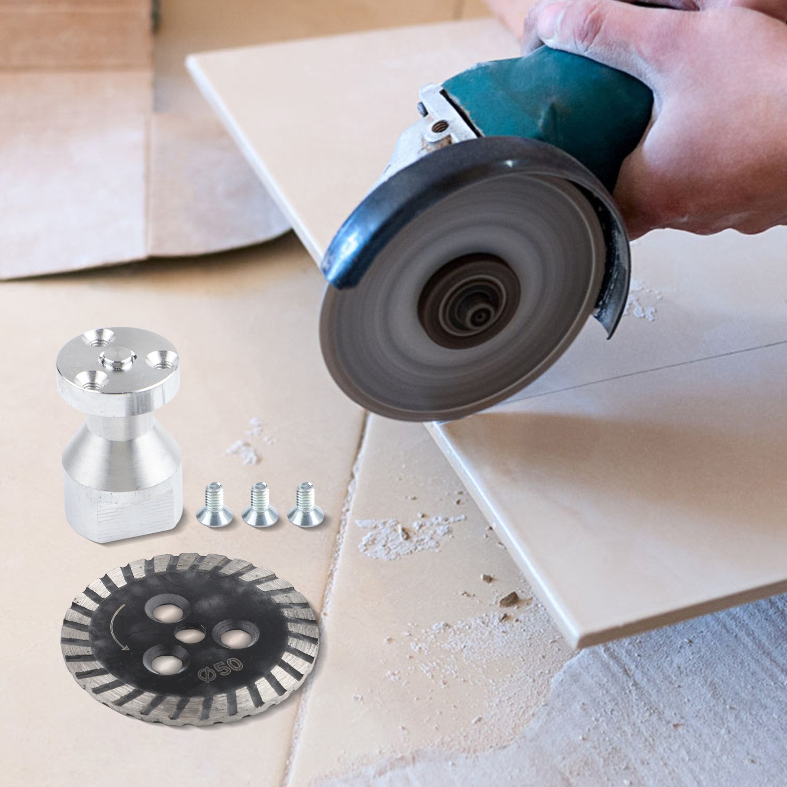 Construction Circular Saw Blade Stone Cutting Disc Emery Material 50mm Diameter