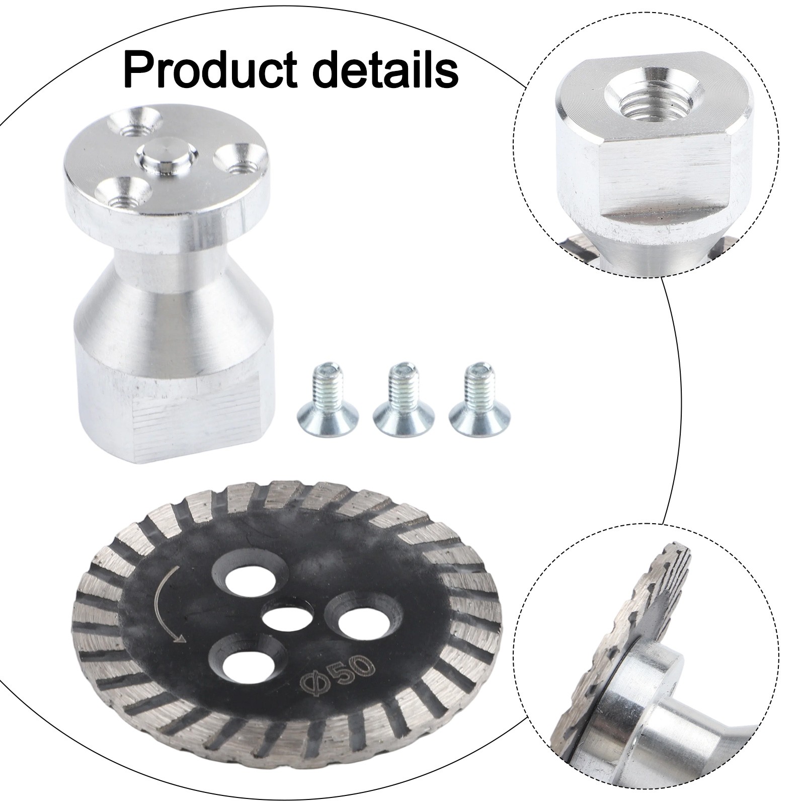 Construction Circular Saw Blade Stone Cutting Disc Emery Material 50mm Diameter