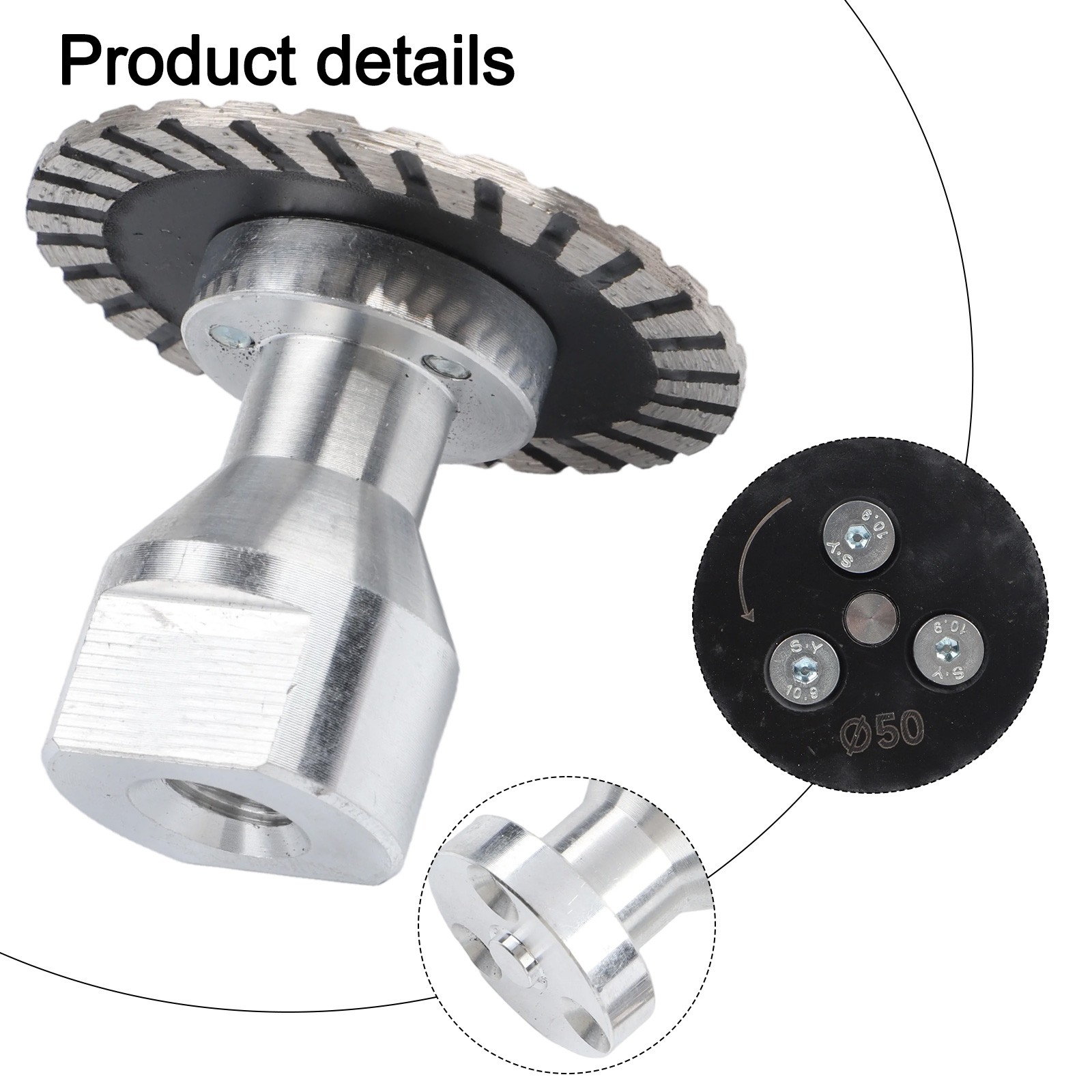 Construction Circular Saw Blade Stone Cutting Disc Emery Material 50mm Diameter