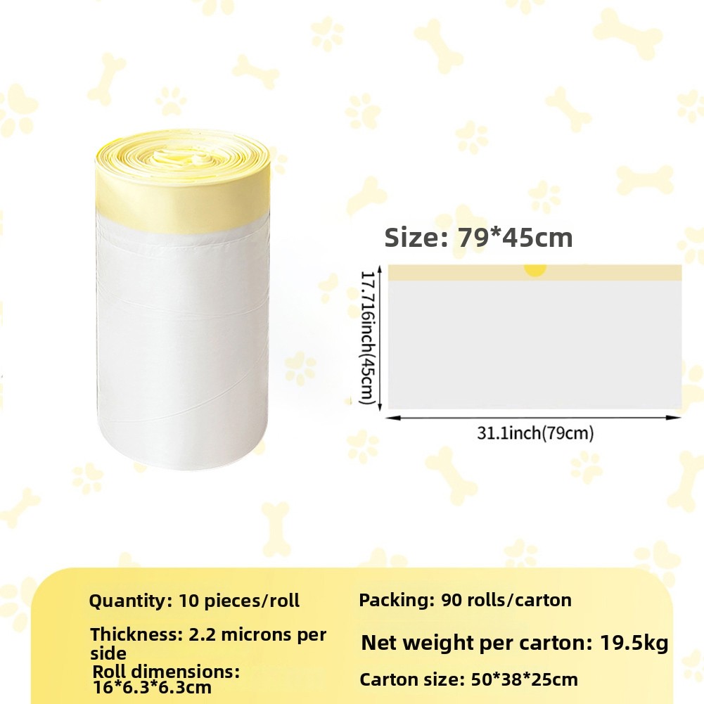 Litter Box Cleaning Cat Sandbag Drawstring Closure Continuous Rolling Design