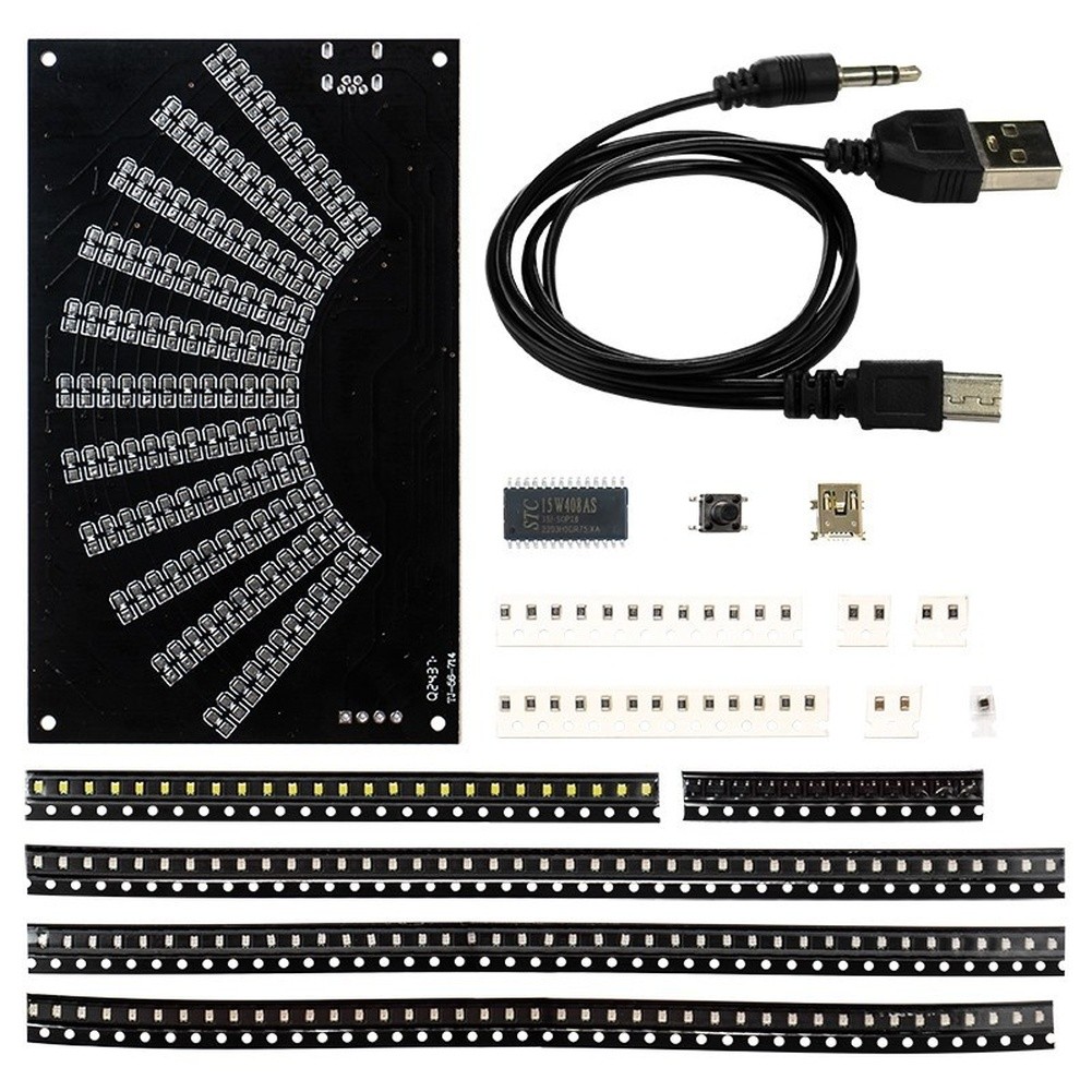DIY LED Music Visualizer Kit with for acrylic Shell USB Power and For Audio