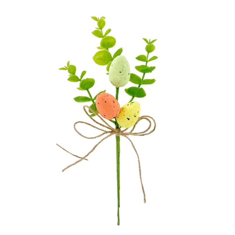 Set of Easter Egg Cuttings Plastic Flowers for Vase Decor Tabletop and Craft