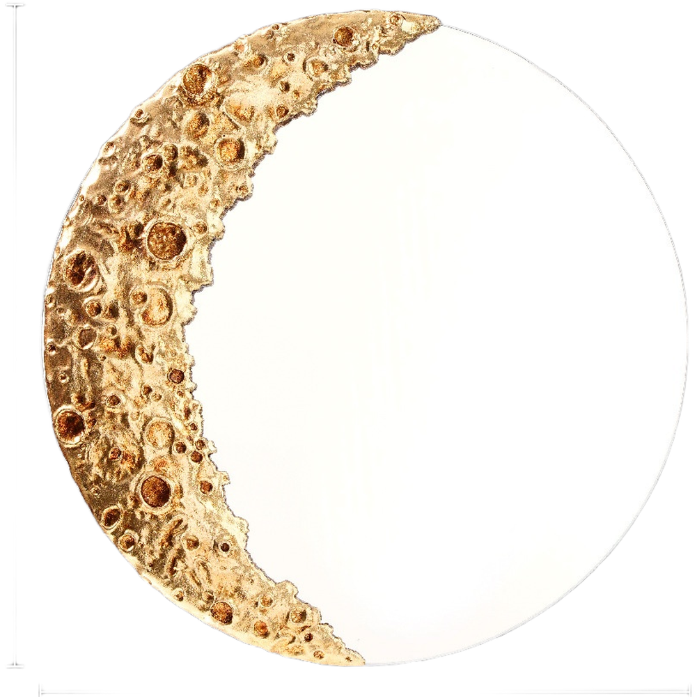 Modern Moon Mirror Resin Wall Decor Hanging Pendant for Living Room 23cm