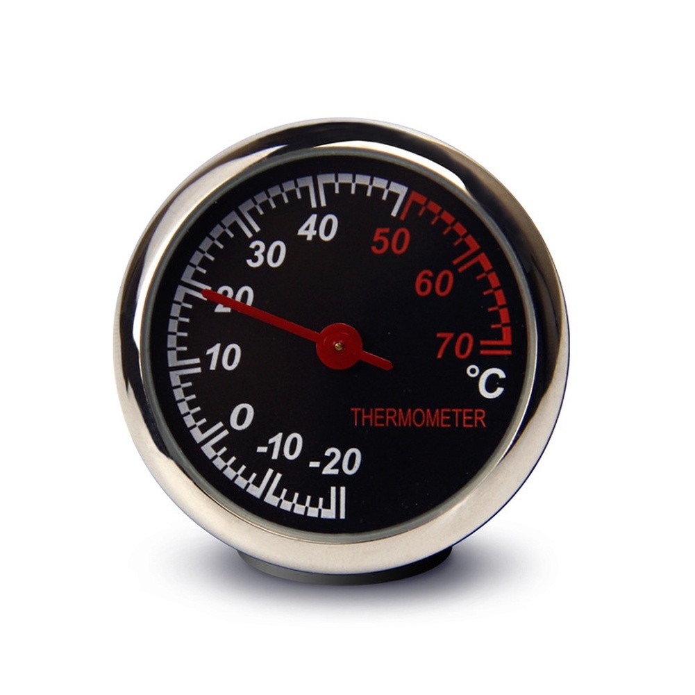 Round Dashboard Thermometer Hygrometer Zinc Alloy Steel Case with Night Light