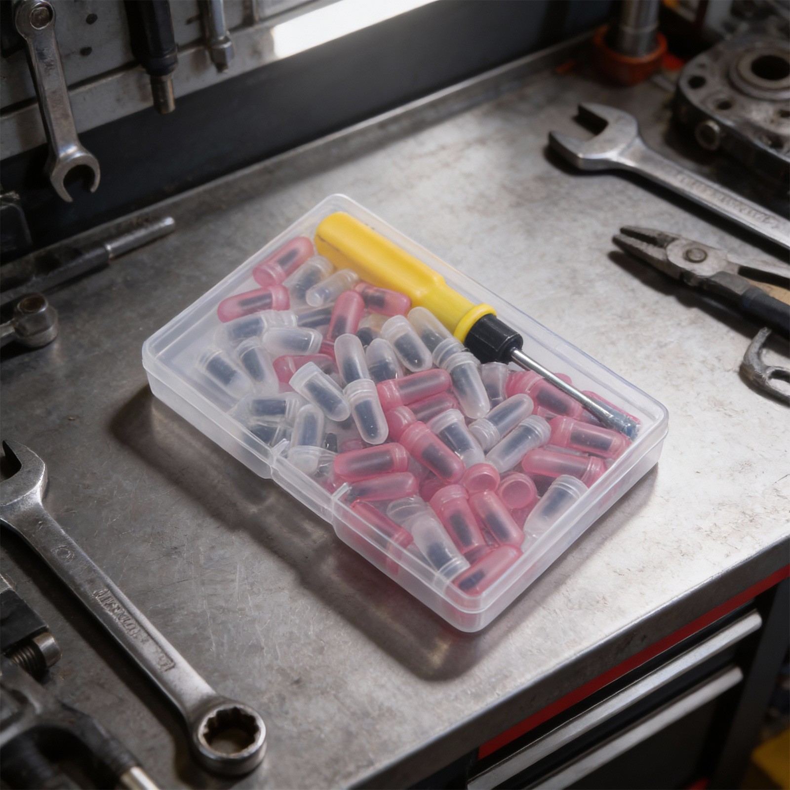 Komplett 100 Teile Reifenreparatur Schraubensatz Kohlenstoffstahl für KFZ Reife - Produktbild 1