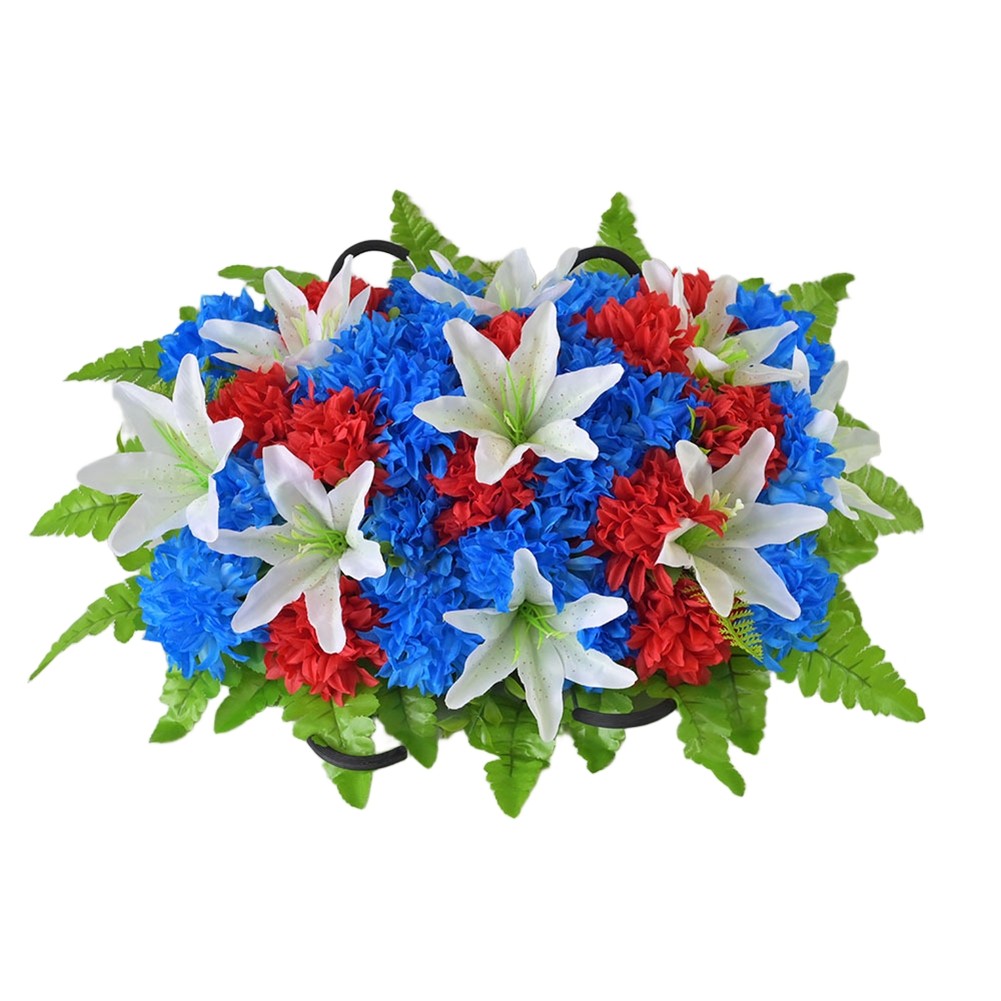 Artificial Cemetery Wreath Style Flowers Realistic Plastic for Grave Memorial