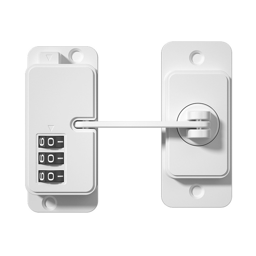 Combination Fridge Lock for Child Safety ABS Metal Cabinet Drawer No Drilling
