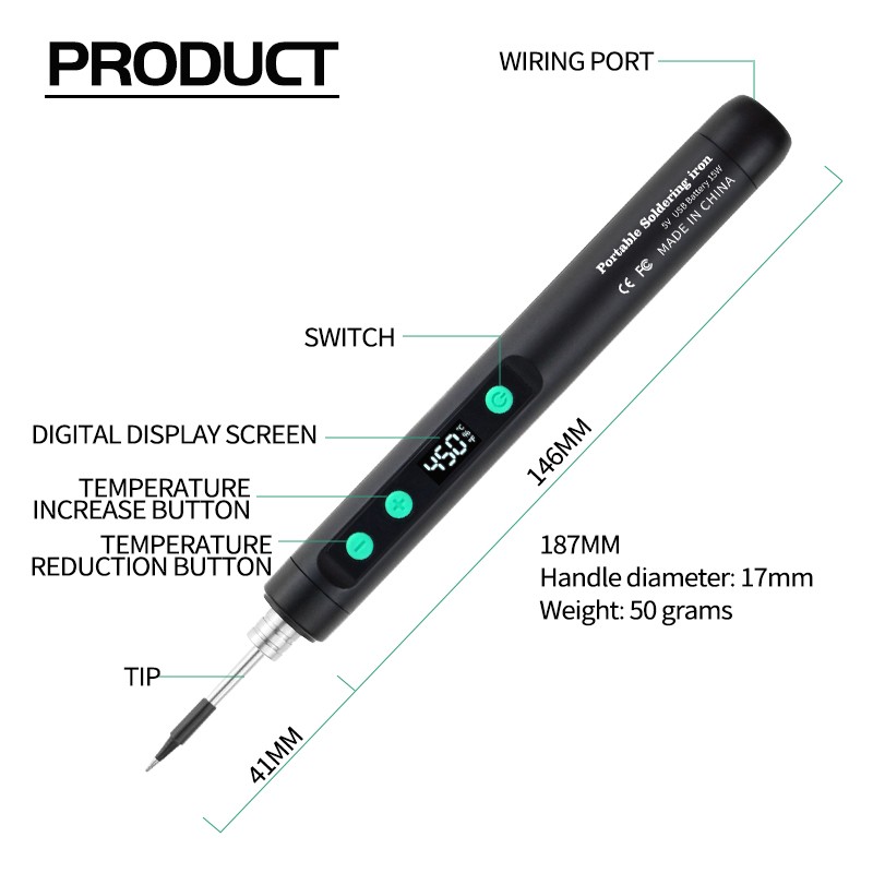 DIY Repair USB Soldering Iron Digital Display Temperature Range 180??C-450??C