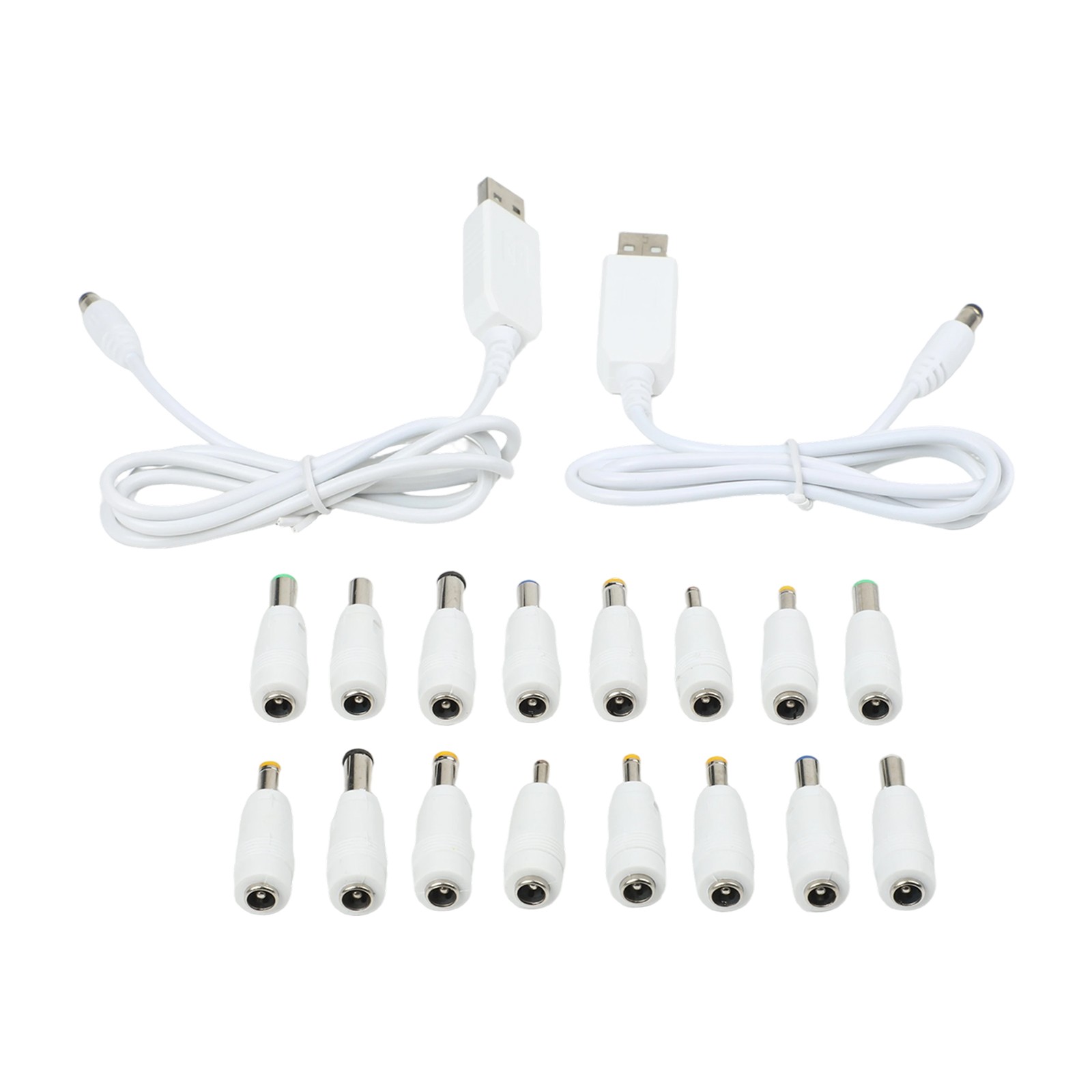 2 Pack USB to DC Power Cable with Multiple Adapters for Various Devices