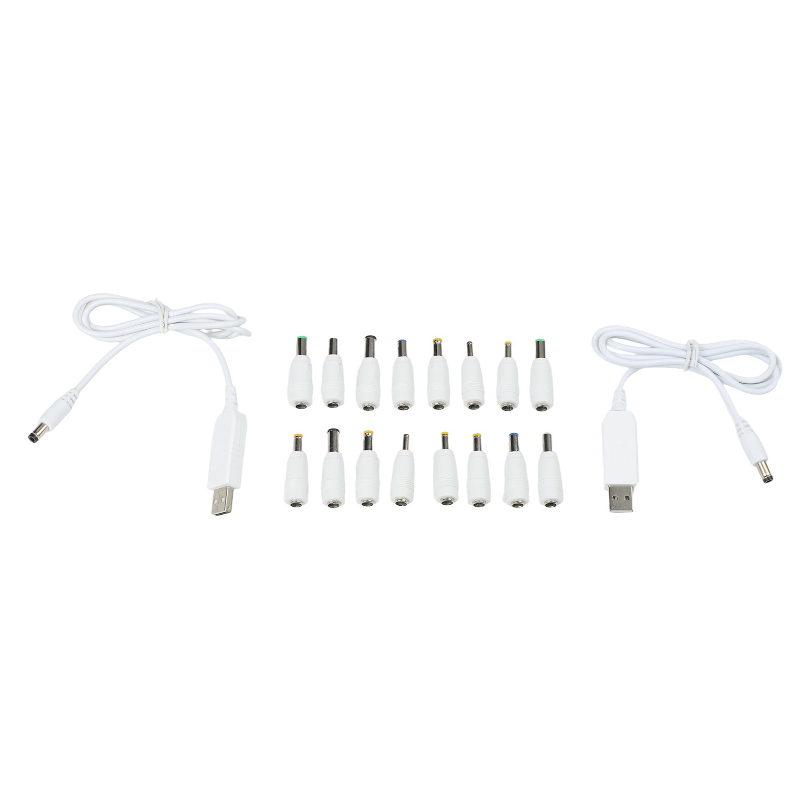 2 Pack USB to DC Power Cable with Multiple Adapters for Various Devices