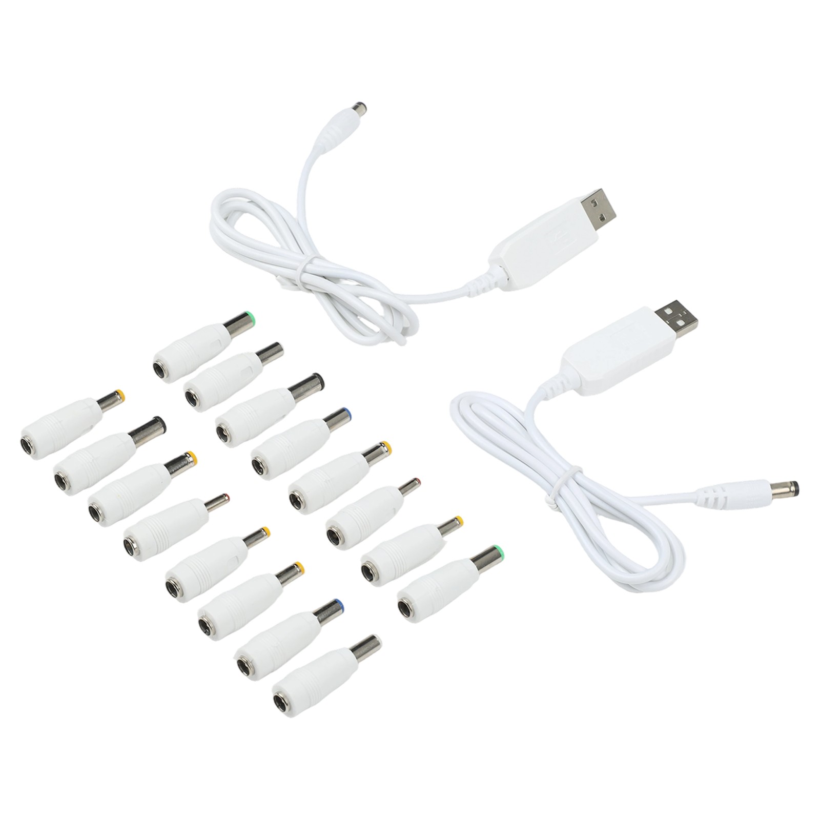 2 Pack USB to DC Power Cable with Multiple Adapters for Various Devices