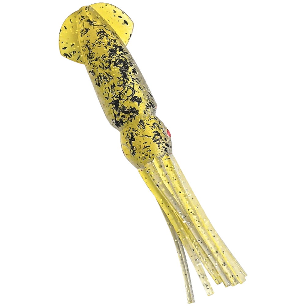 12.5cm Dual Color Soft Squid Lure with 3D Eyes and Smooth Underwater Movement