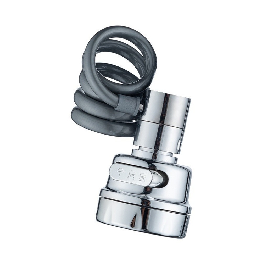 Retractable Faucet Extender with 3 Spray Modes for Kitchen Sink Silver Tone