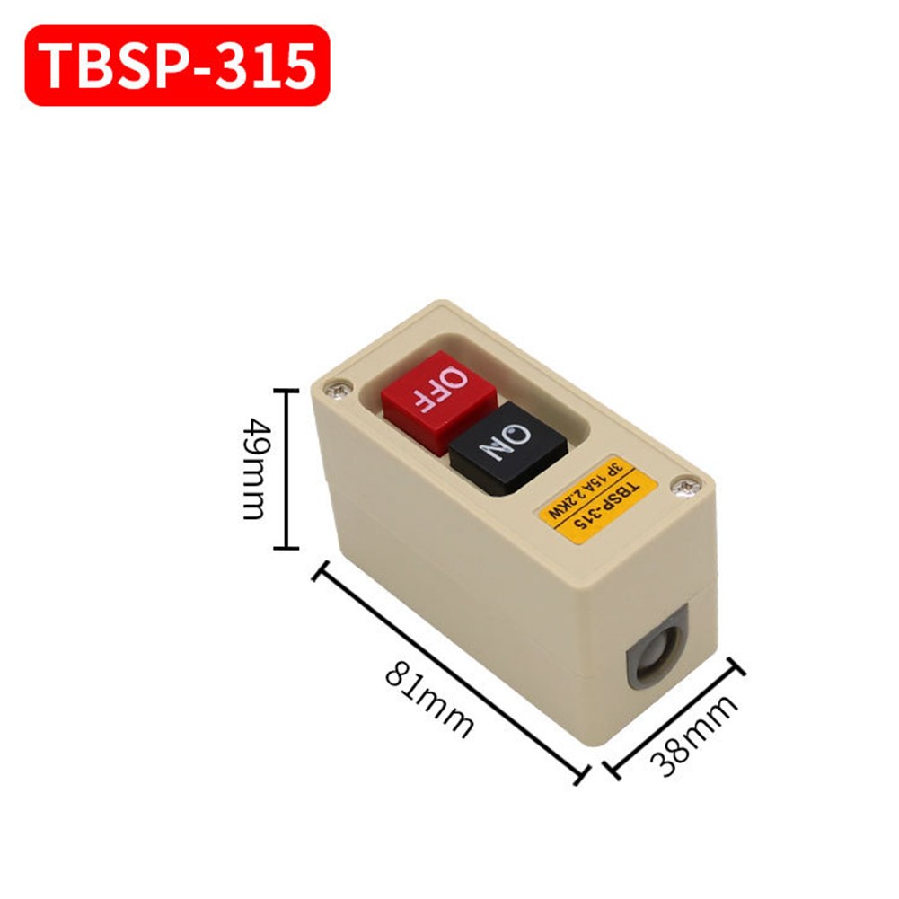 Three Phase Push Button Switch 15A 30A Flame Retardant ABS Housing White
