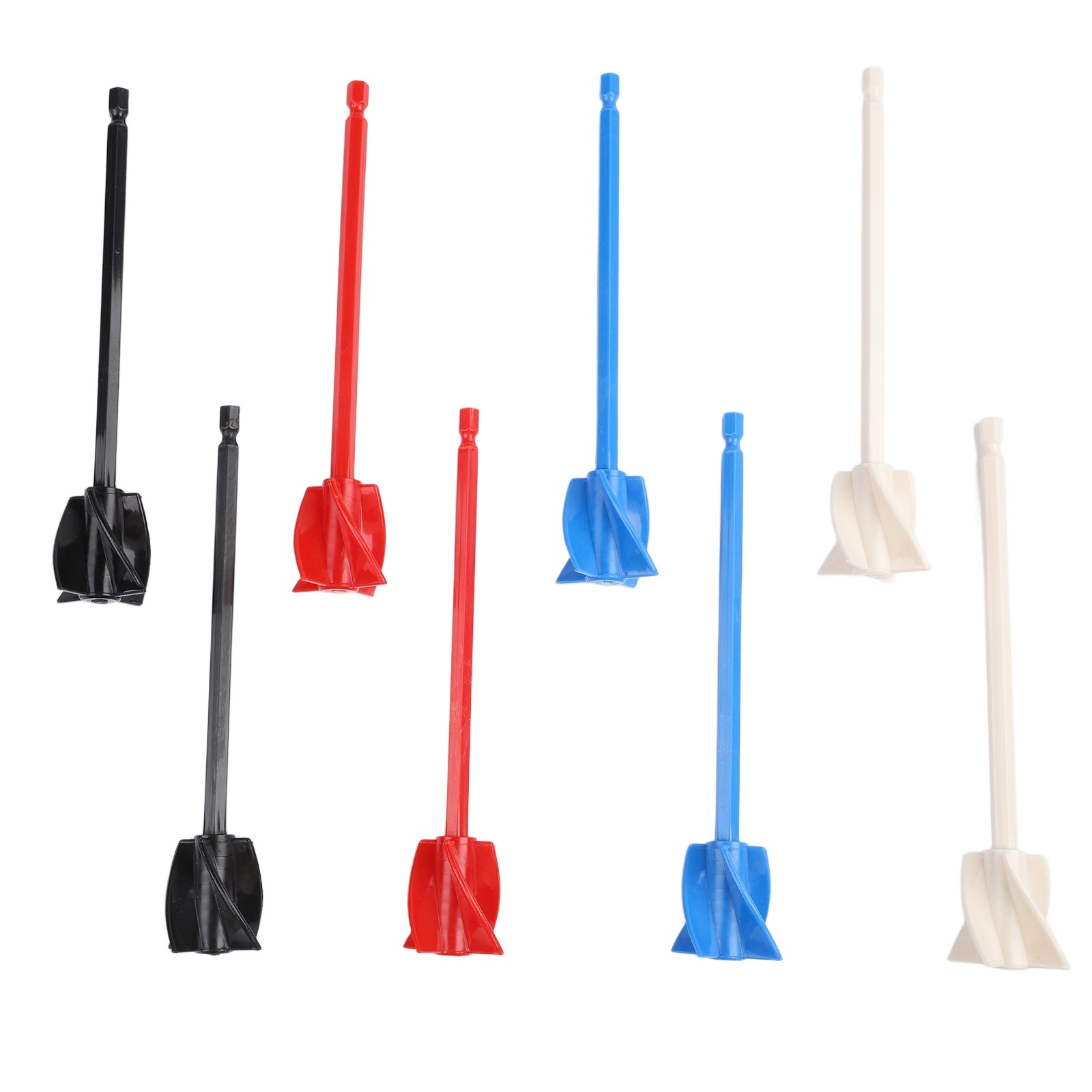 8 Pcs Epoxy Resin Mixer Drill Bit Set for Paint Glaze 16.5 x 3.5 cm Red Blue