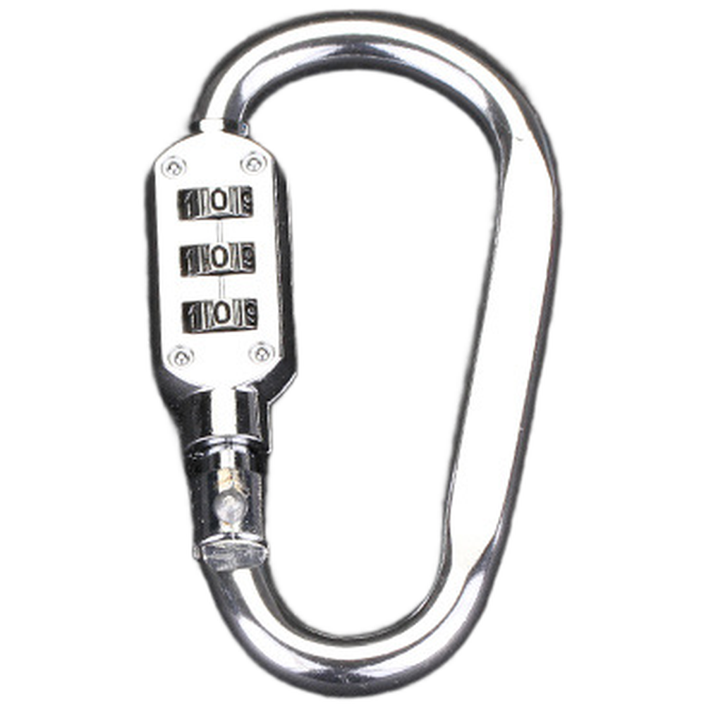 Aluminum D Shaped Carabiner with 4 Digit Code Lock for Hiking and Camping Needs