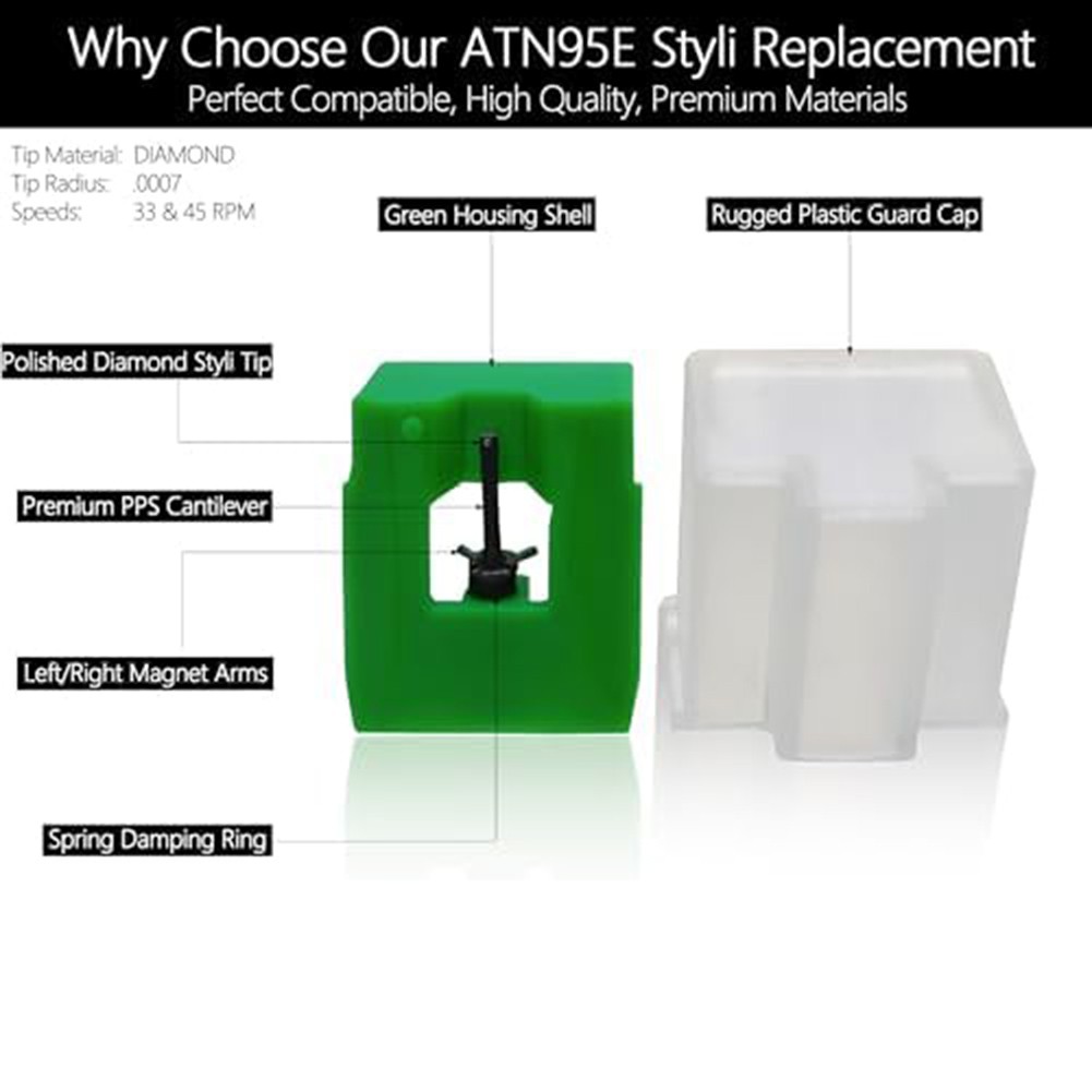 For Audio Technica ATN95E Replacement Needle for AT LP120 USB Phonograph