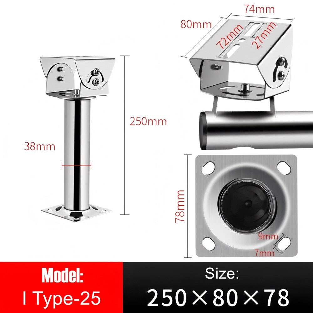 Adjustable Pole Mount Bracket for Security Camera 360 Degree Stainless Steel I