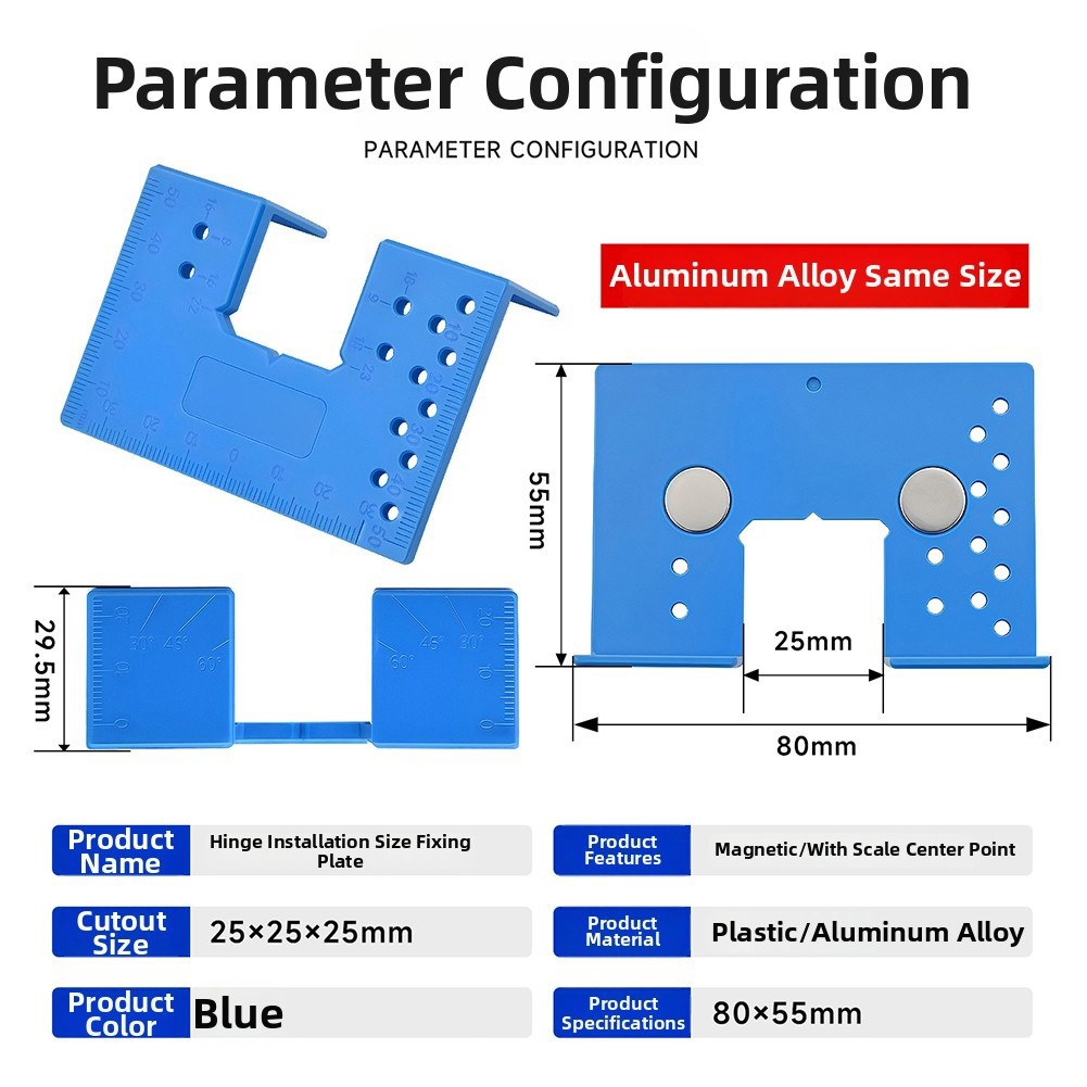 For Easy Setup Hinge Installation Tool with Precision Drilling Guide Holes
