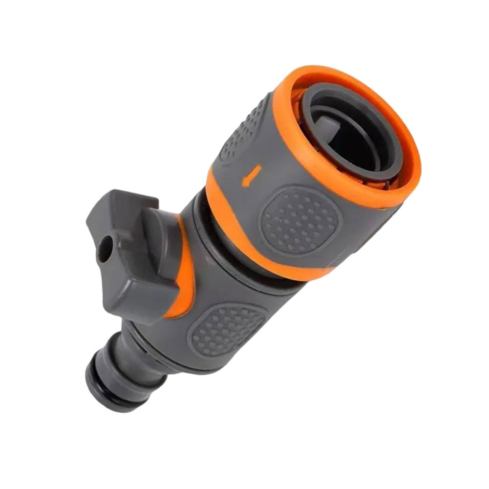 Kunststoff Gartenschlauch Schnellanschluss Adapter mit Absperrung für Wasserdur