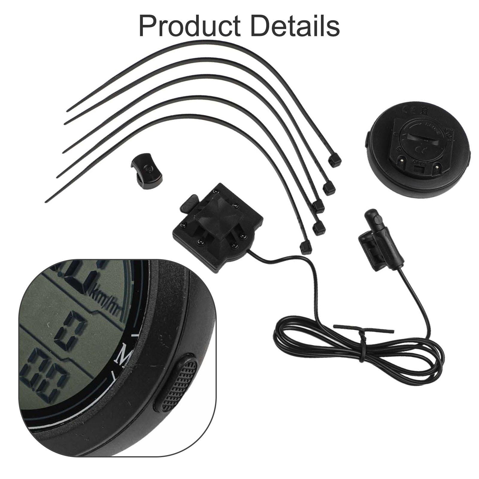 Waterproof Bicycle Speedometer with Large Backlit LCD Display Odometer