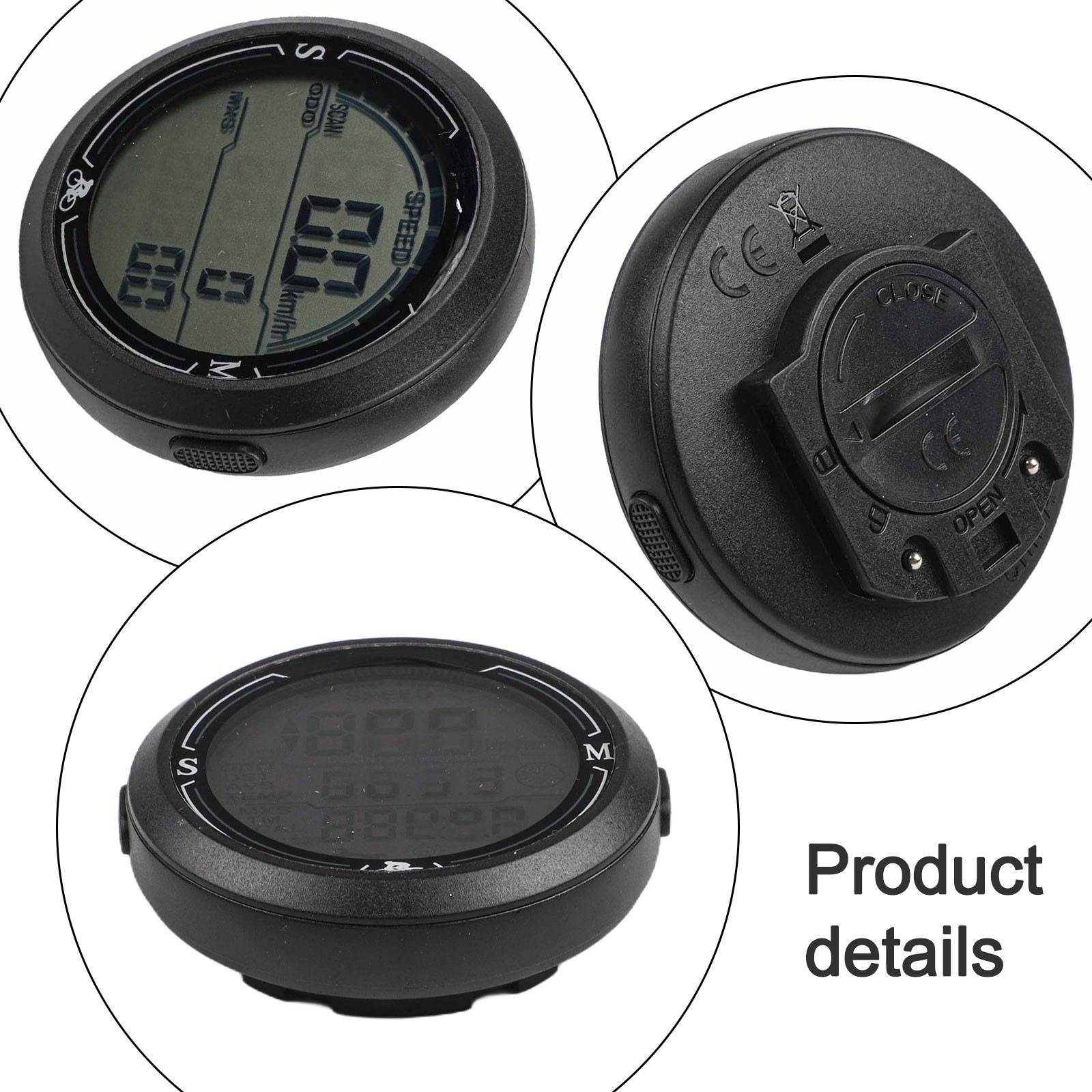 Waterproof Bicycle Speedometer with Large Backlit LCD Display Odometer