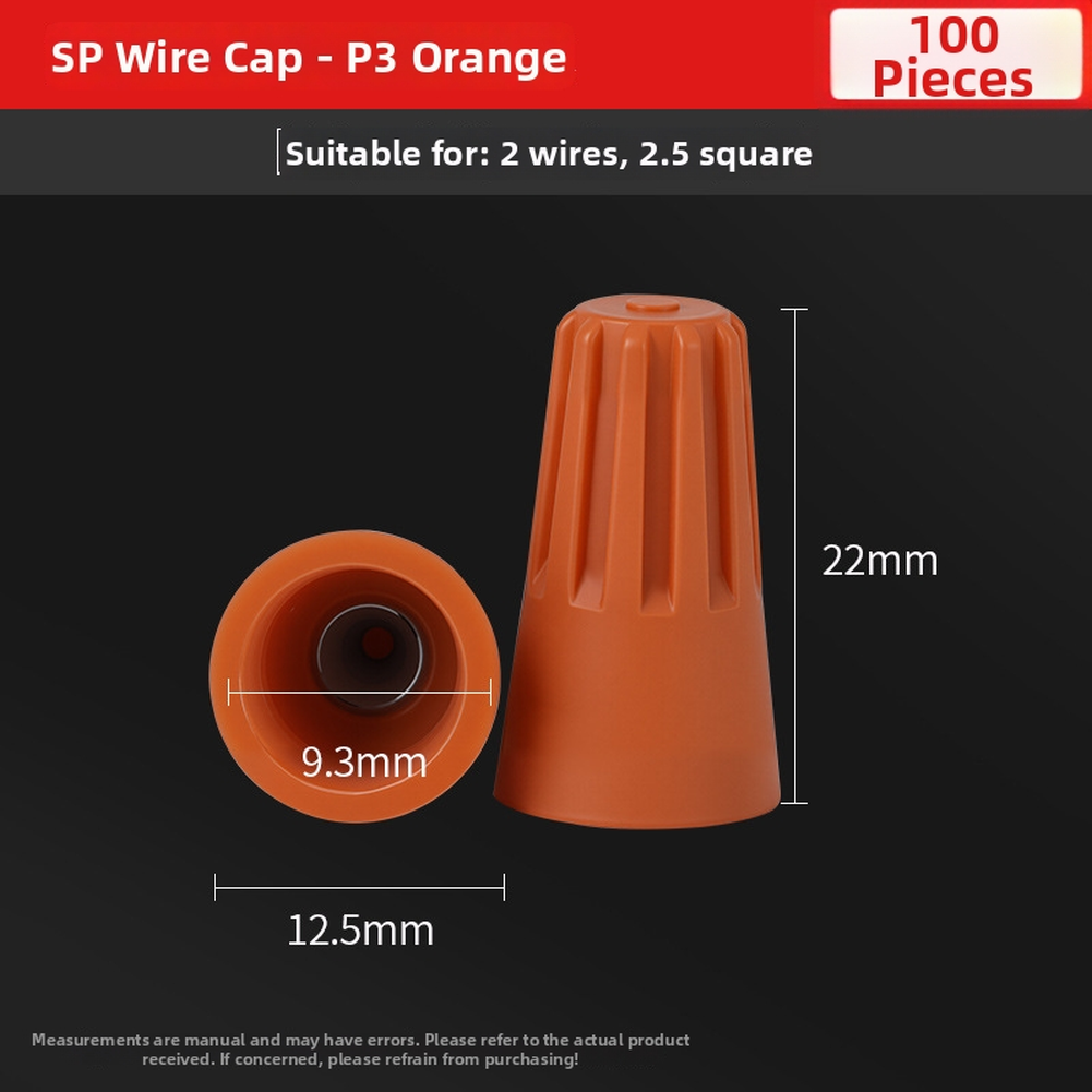 100PCS Grey Blue Orange Yellow Red Crimp Cap for Electrical Wire Terminal