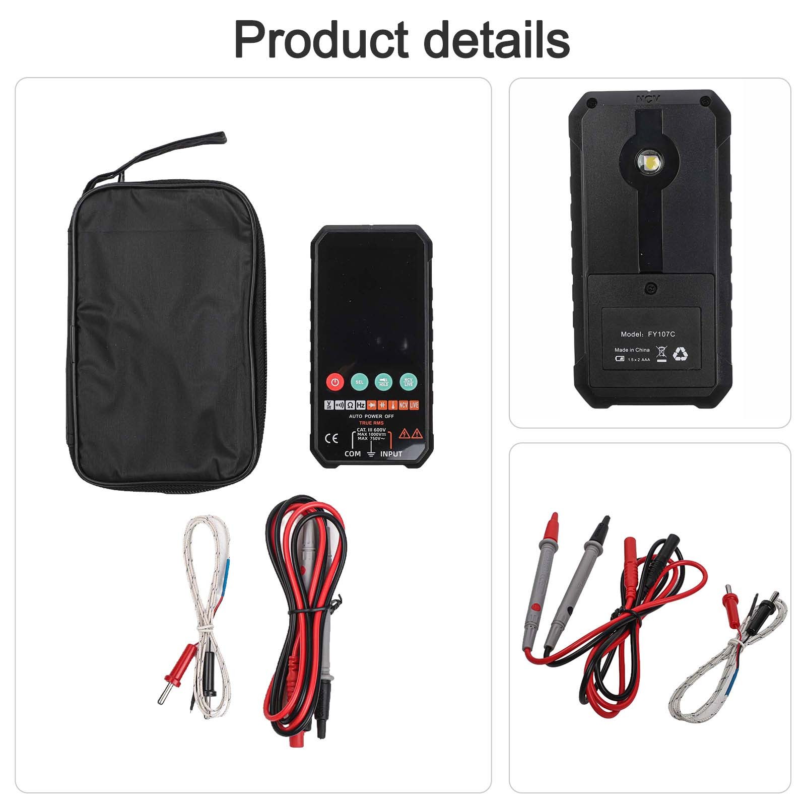 High Performance LCD Digital Multimeter 6000 Counts with Hold Functionality