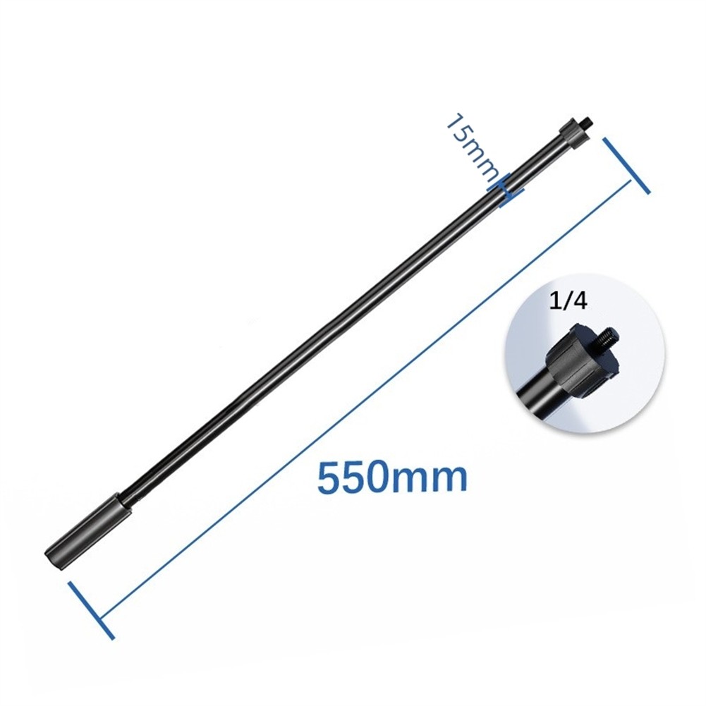Microphone Stand Accessory Rod 55cm with Adapters for 1/4 and 3/8 Thread Mounts