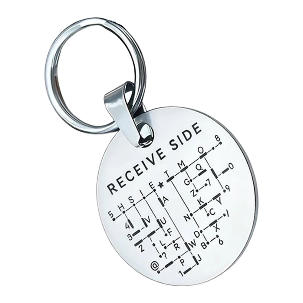 Engraved Metal Coin for Morse Code Practice with Smooth Finish Black R