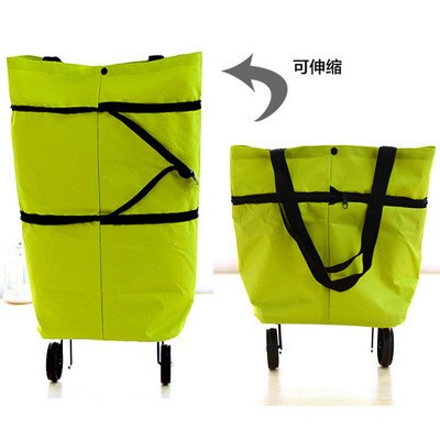 Foldable Wheeled Shopping Bag for Home Utility Lightweight Compact Design