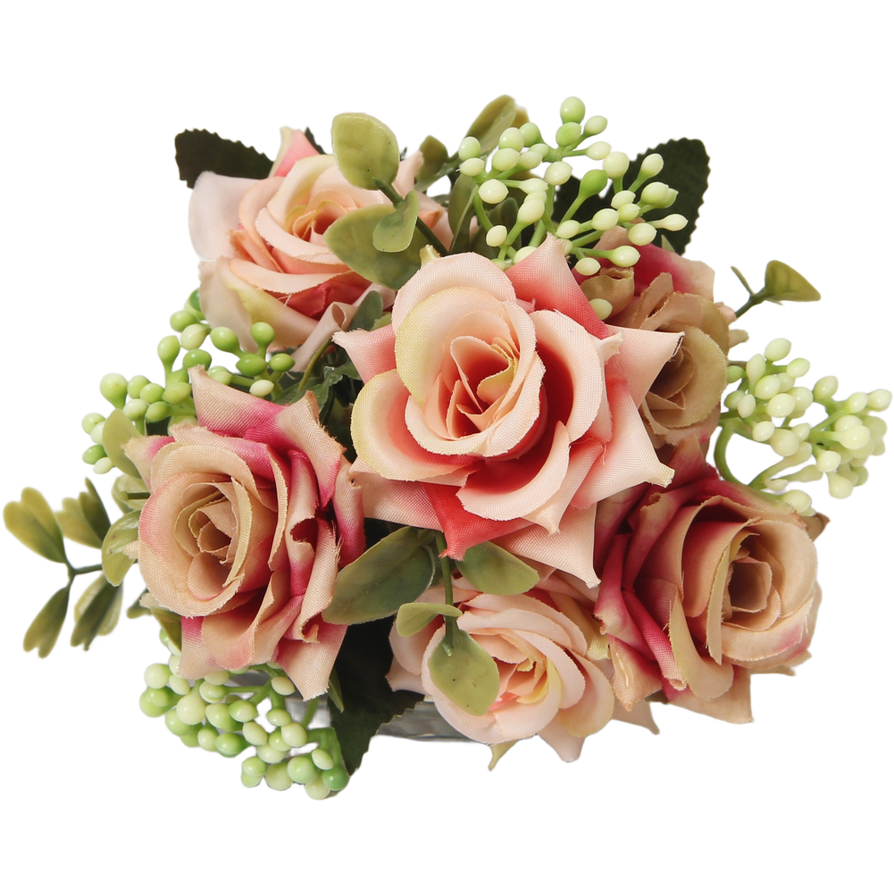 Home Decor Silk Rose Bouquet for Living Room Bedroom Table Centerpiece