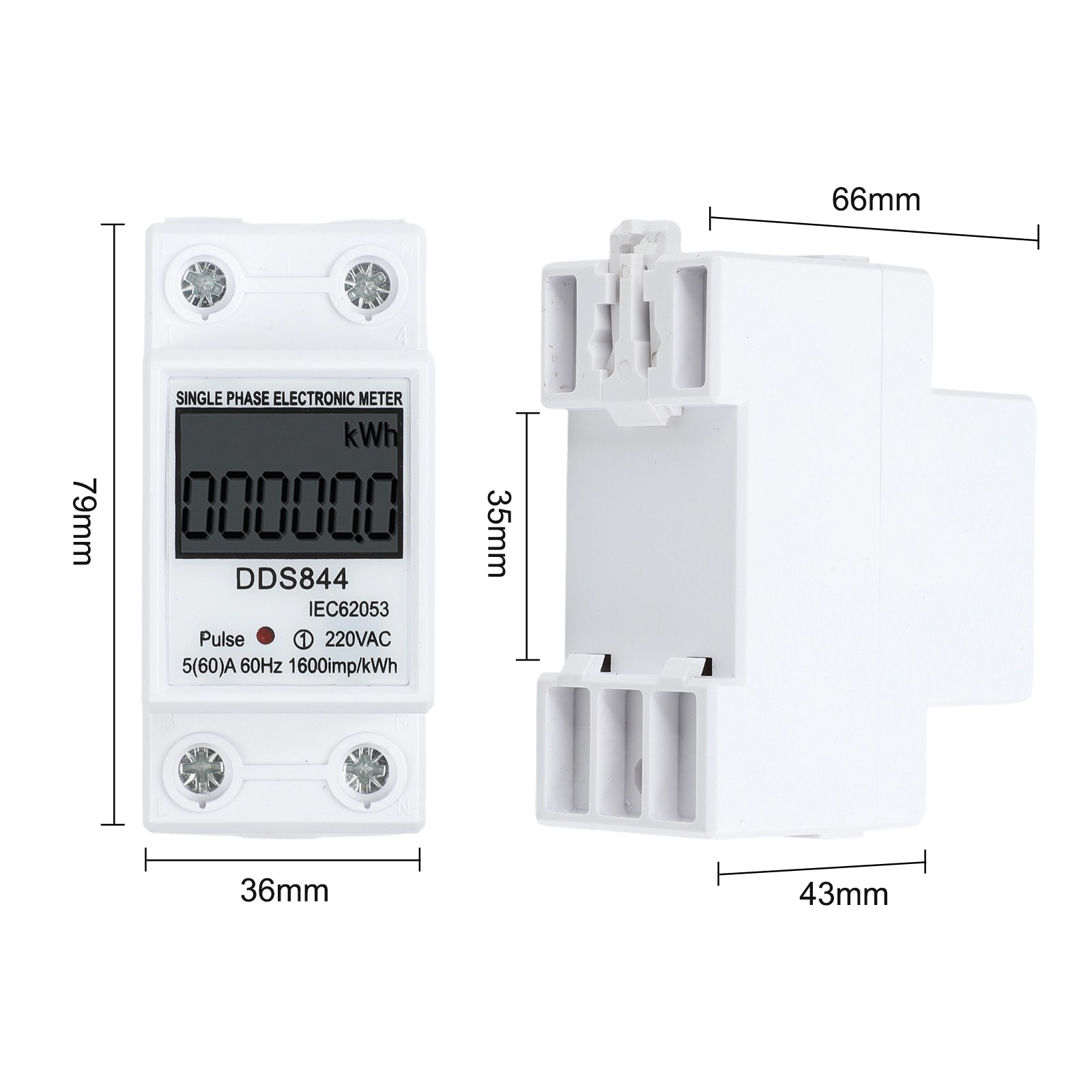 LCD Backlight Single Phase Energy Meter Clear Readings Reliable Design