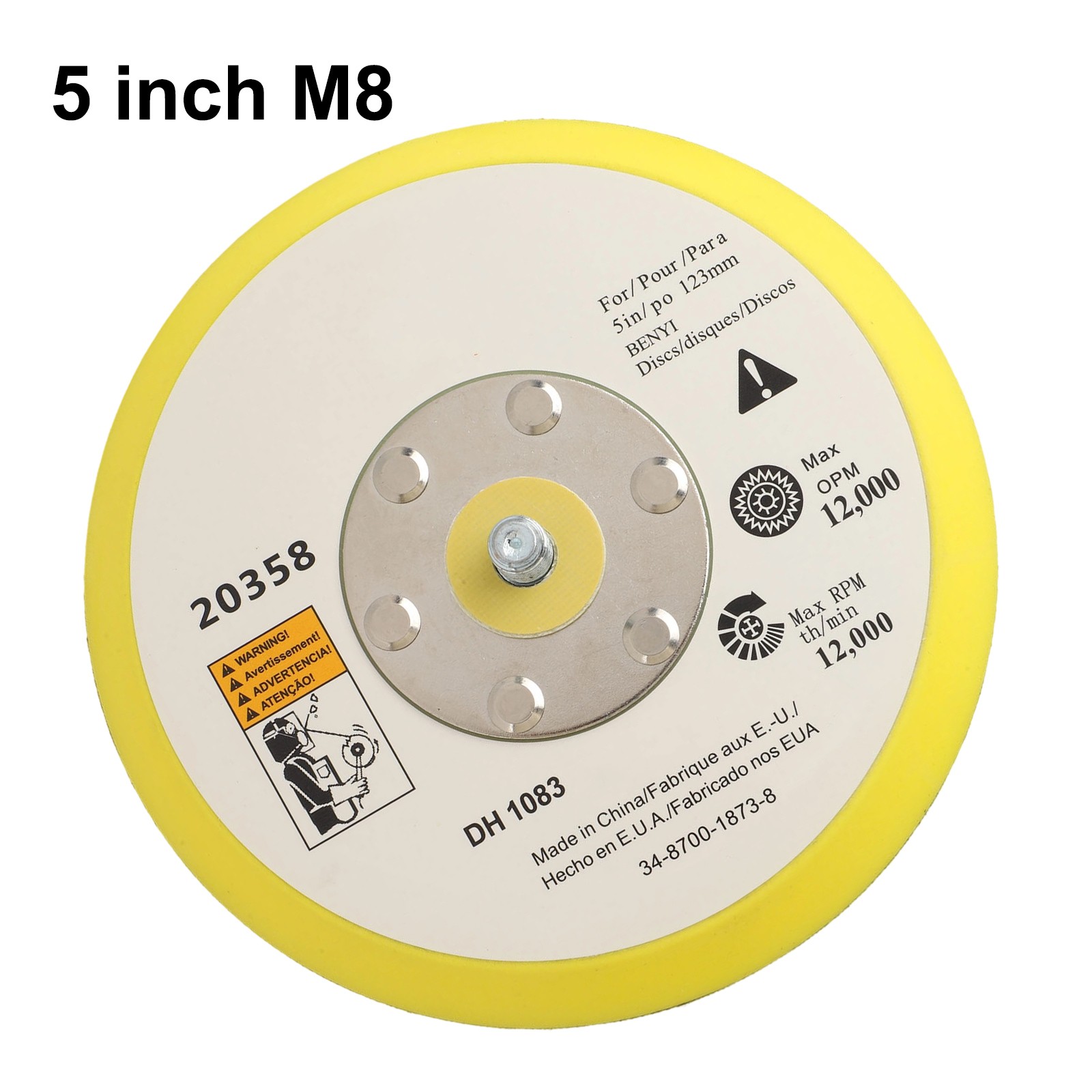 Easy to Use Backing Pad for Polishing Sanding Disc on For Pneumatic Sander