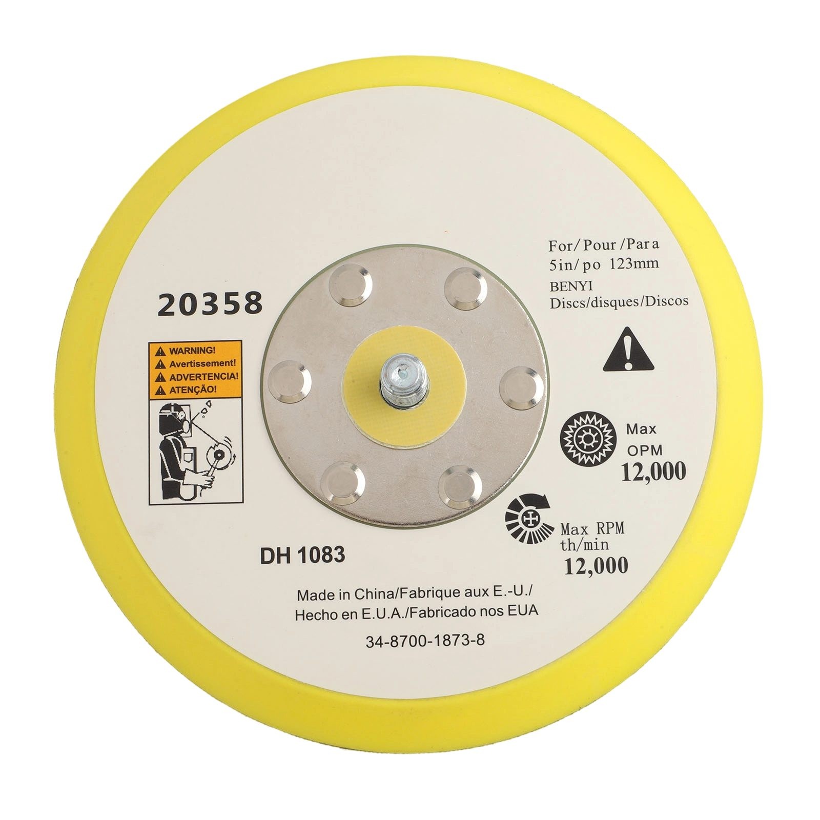 Easy to Use Backing Pad for Polishing Sanding Disc on For Pneumatic Sander