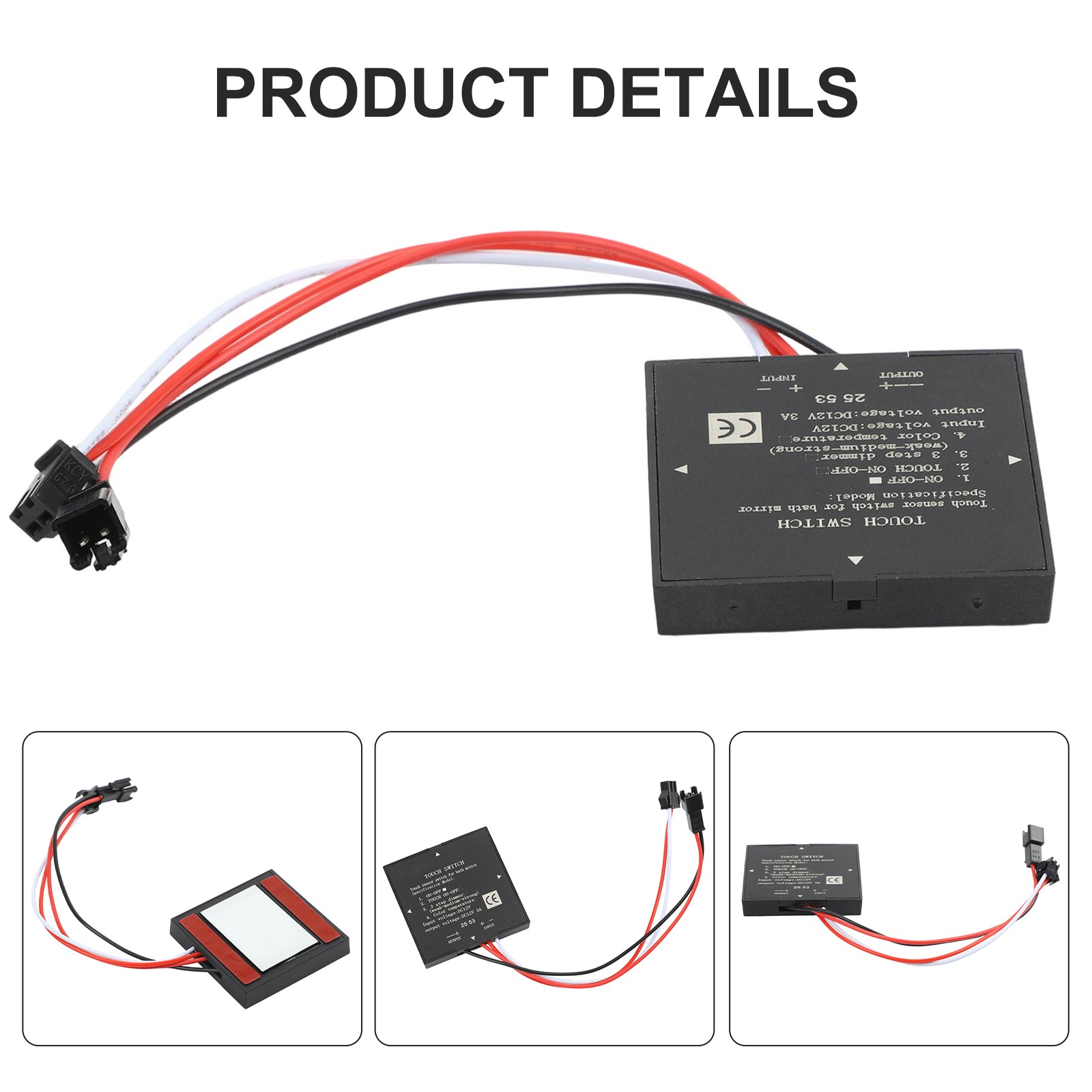 Black-Smart Mirror Touch Sensor Switch Suitable For LED Light Smart Home Switch