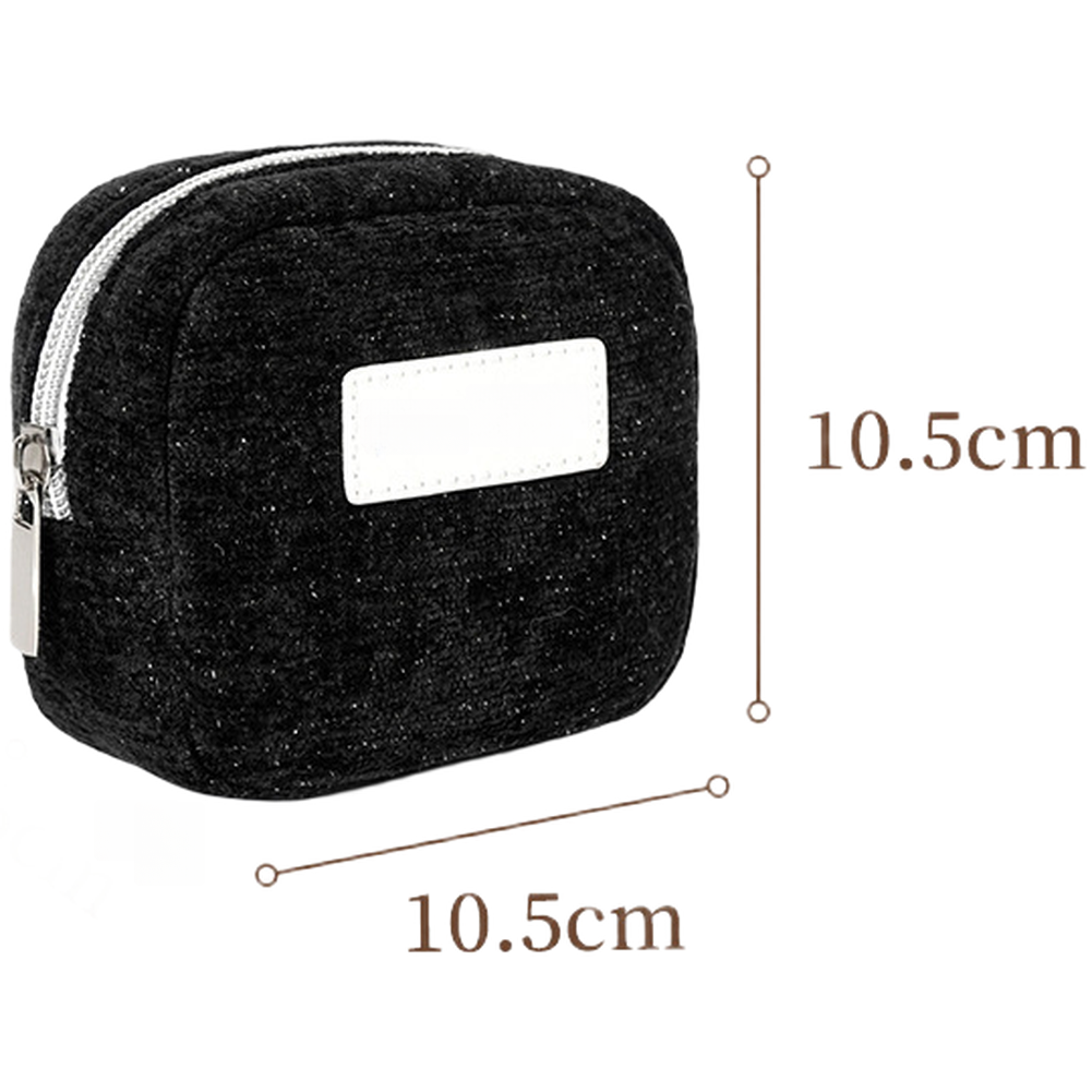 Lightweight Polyester Cosmetic Pouch 10.5x5x10.5cm Compact Travel Storage Bag