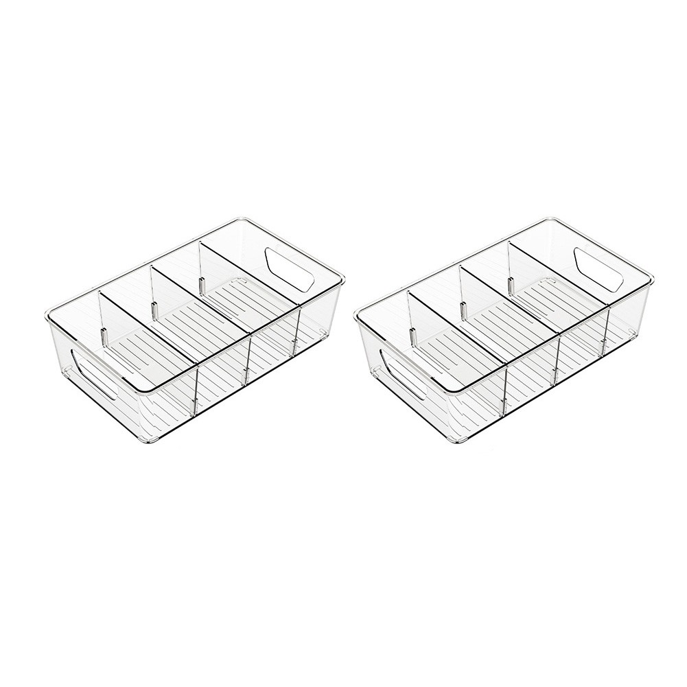 Stackable Transparent Kitchen Storage Box 25.4 x 15.2 x 7.6 cm Easy to Clean