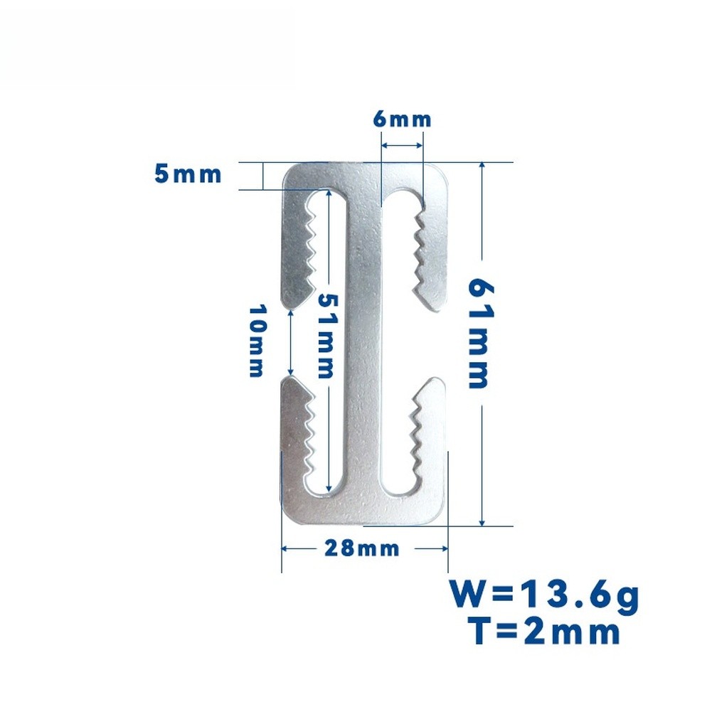 D Ring Quick Release Buckle SS316 Silver for Diving Backpacks 6.5x0.5x5.3cm