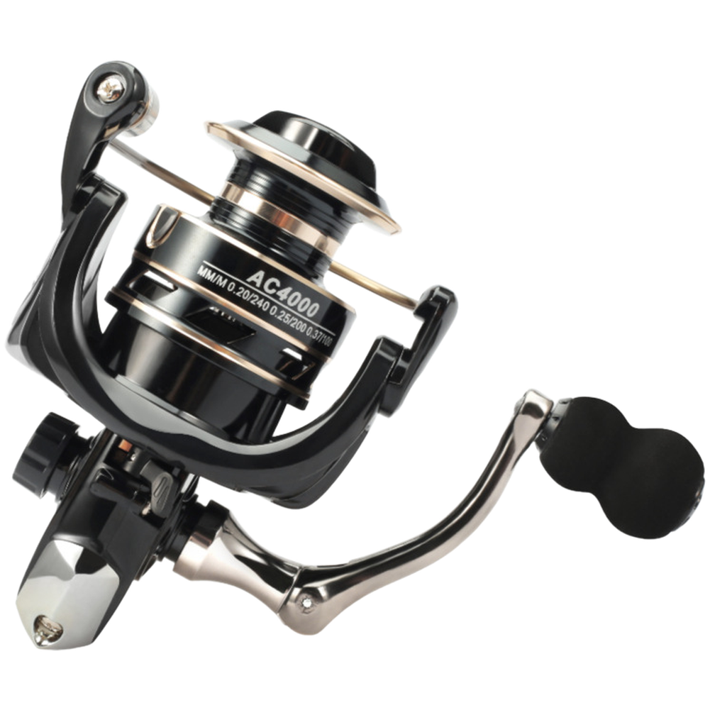 AC Rotating Fishing Reel Aluminum Spool Lightweight Design EVA Anti Slip Handle