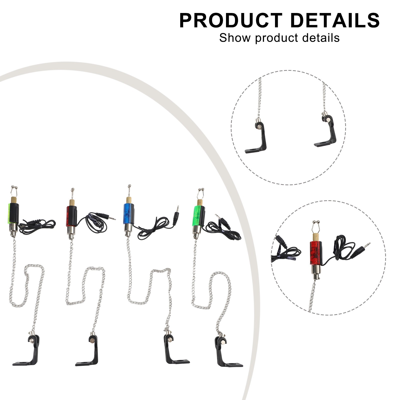 Illuminated Bite Indicator Kit 4 Bobbins Designed for Carp Fishing Enthusiasts