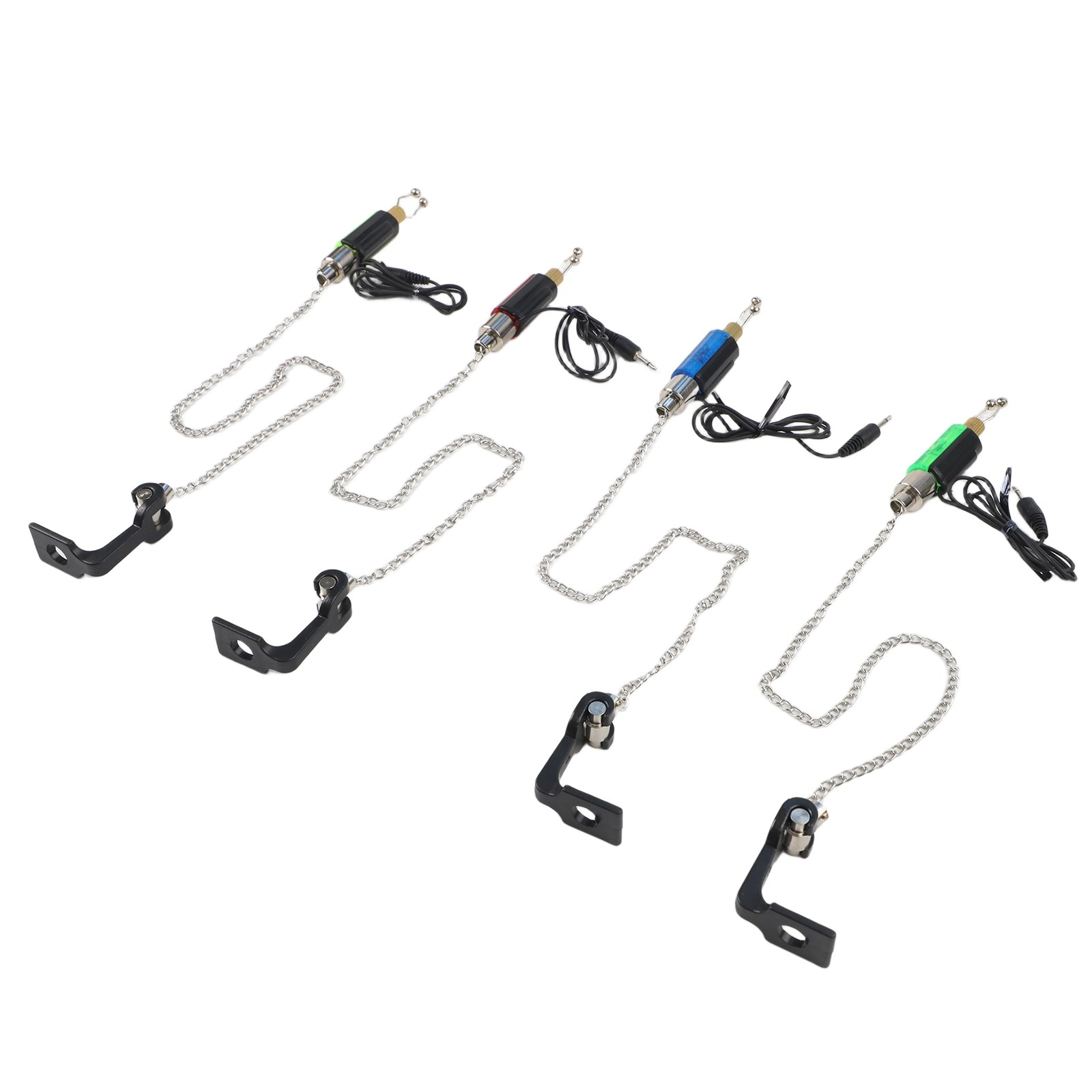 Illuminated Bite Indicator Kit 4 Bobbins Designed for Carp Fishing Enthusiasts