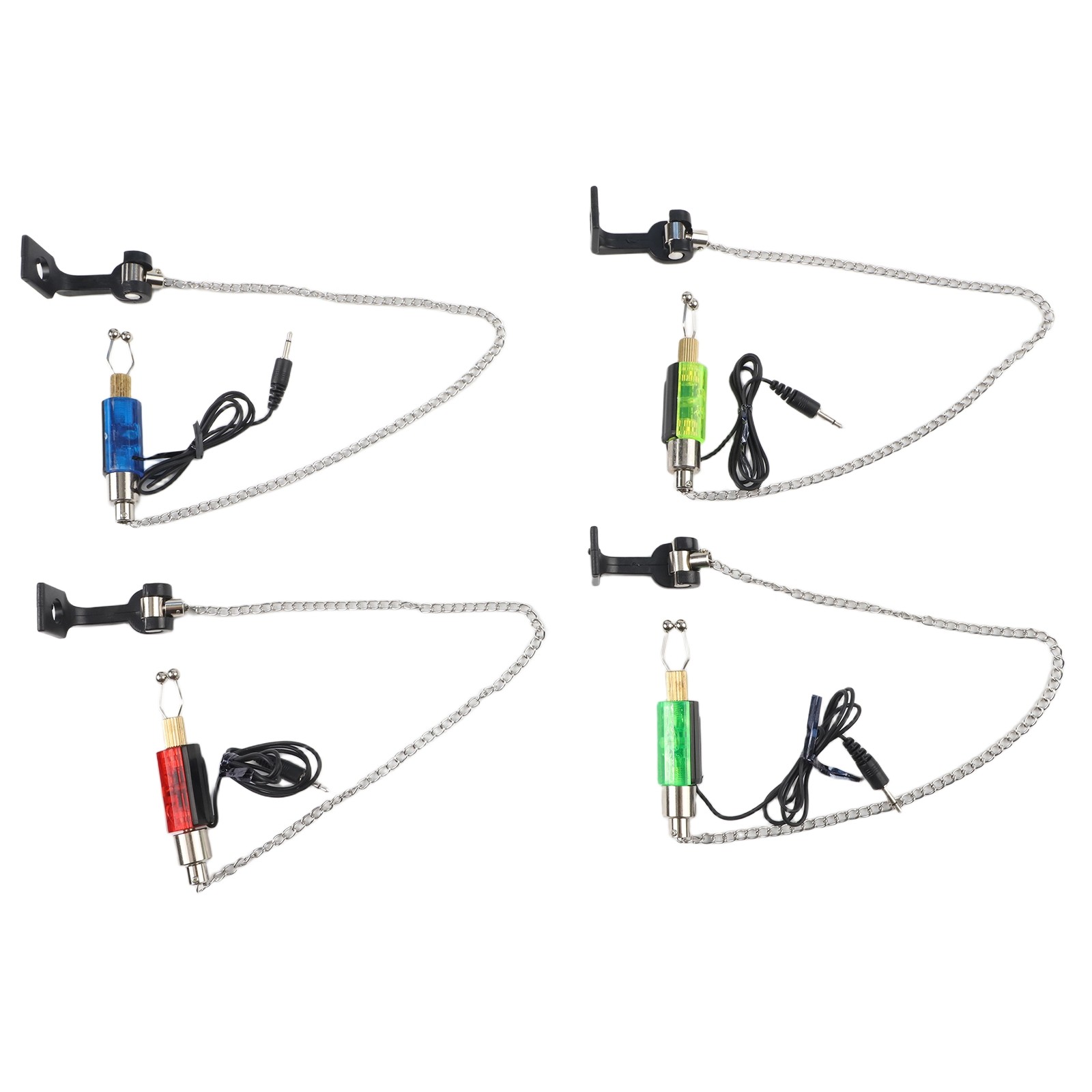 Illuminated Bite Indicator Kit 4 Bobbins Designed for Carp Fishing Enthusiasts
