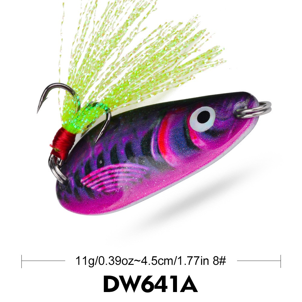 Metal Spoon Lure 4.5cm 11g Realistic Wobble Action Bait for Bass Pike Perch
