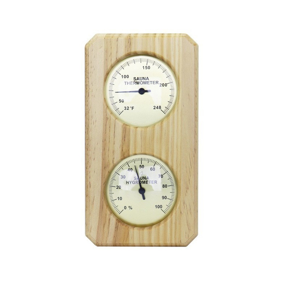 Wood and Metal Fahrenheit For sauna Thermometer Hygrometer for For sauna Rooms