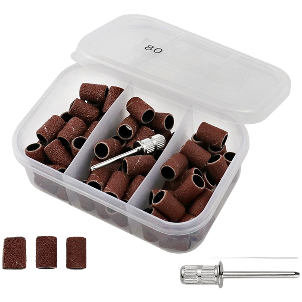 Nail Drill Sanding Bands 75 Pcs 80 120 180 Grit Resin Abrasive for Manicure Use